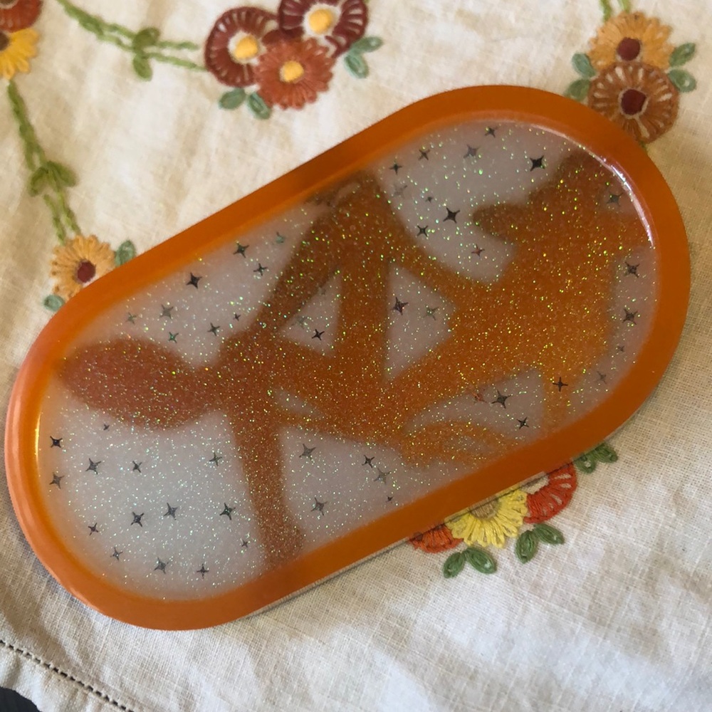 Handmade resin witch tray